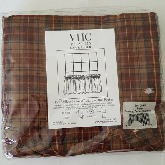 VHC Brands Oak & Asher Parker Window Tier Scallope - Picture 3 of 3